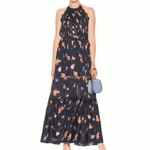 Self-Portrait Floral Maxi Dress - Black and Purple
